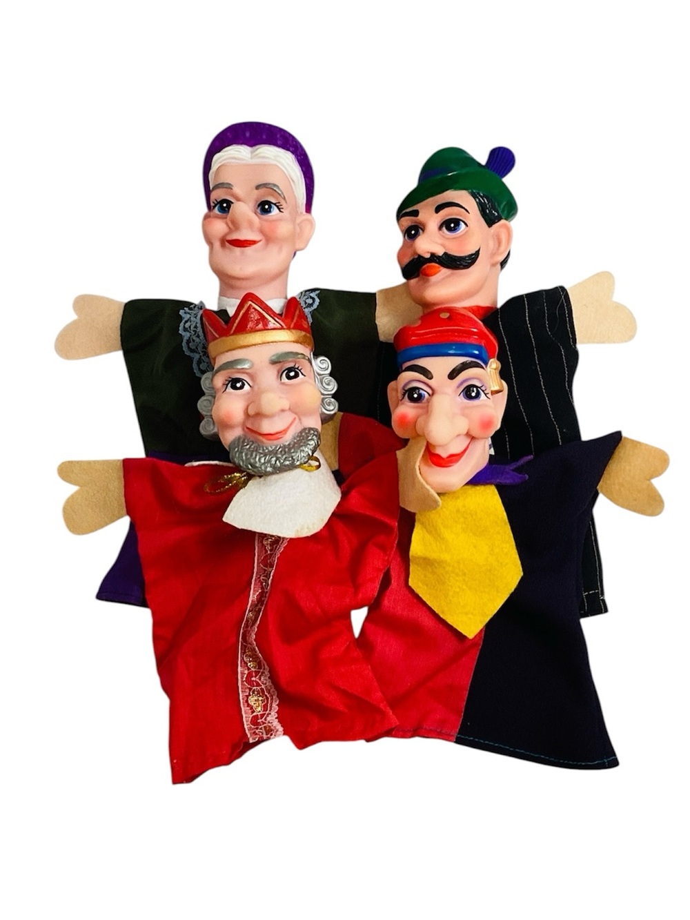 🍄 Vintage Rubber Head Hand Puppets - 4pc.
